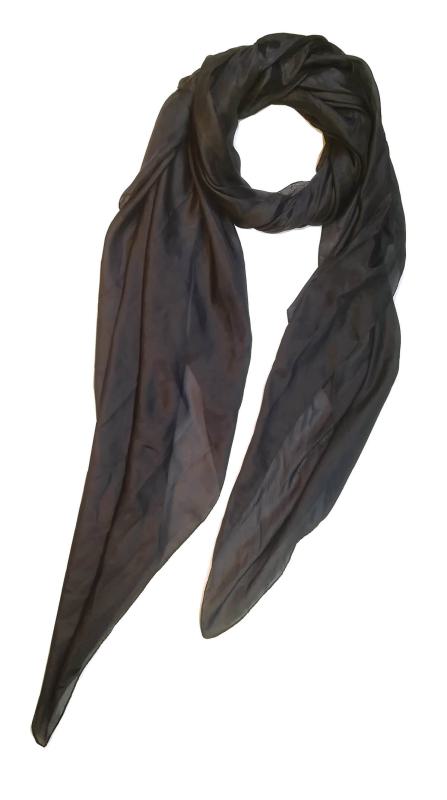 Scarf 100% Silk Paj unicolour Black